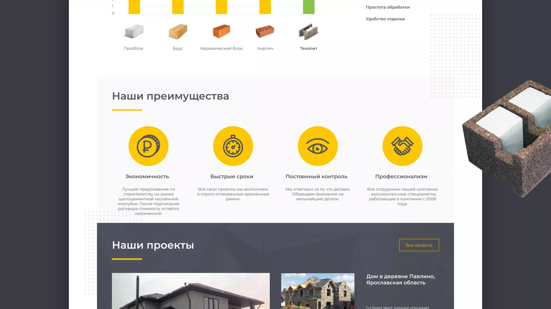 Создание сайта для строительной компании «ЭКОДОМ» в Муравленко