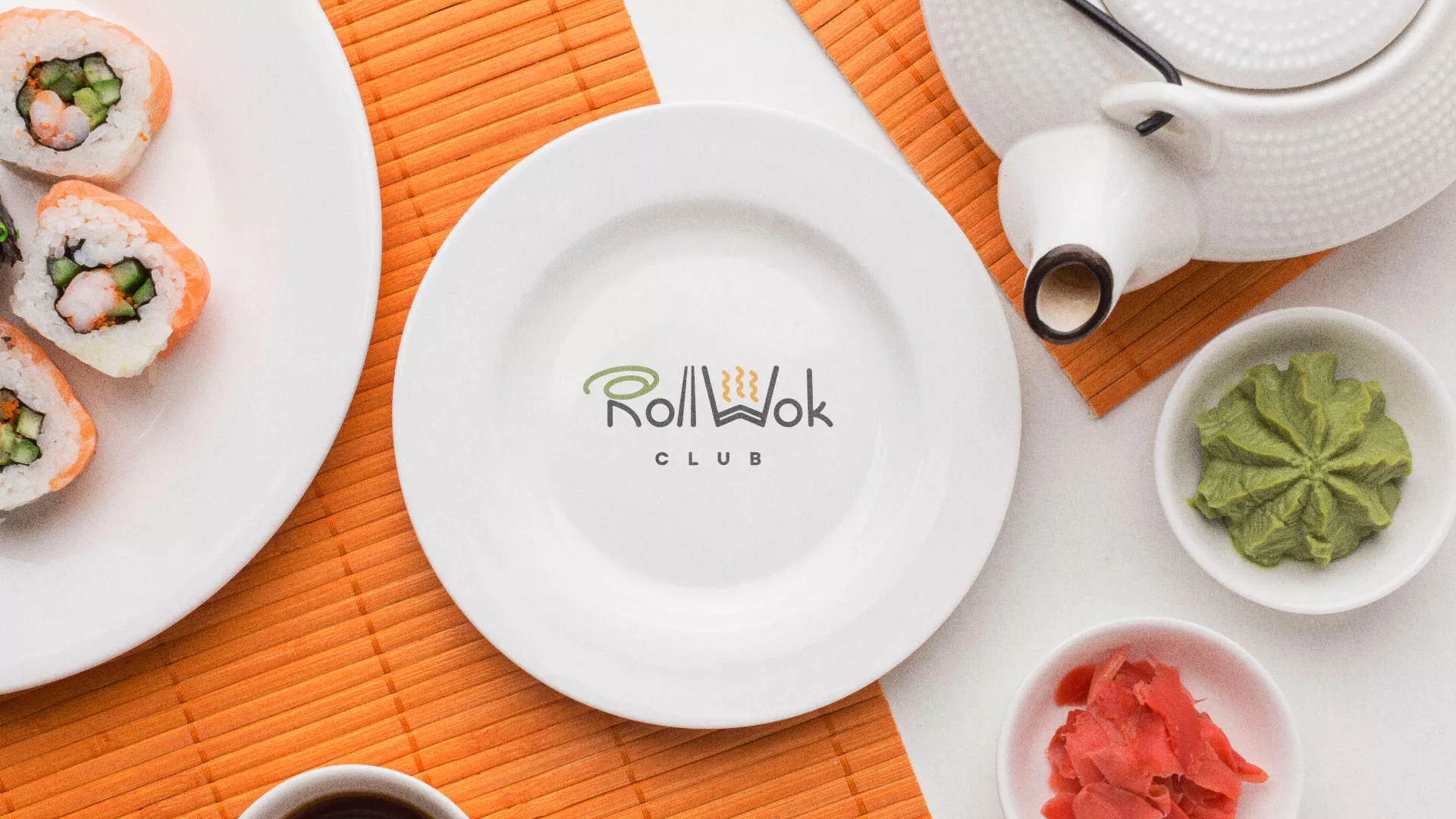 Разработка логотипа и фирменного стиля в Муравленко для суши-бара «Roll Wok Club» Разработка логотипа и фирменного стиля в Муравленко для суши-бара «Roll Wok Club»